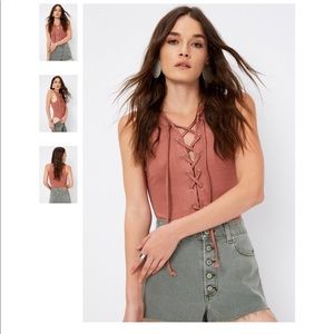 NWT Tularosa ‘Nile’ Lace Up Bodysuit in Blush